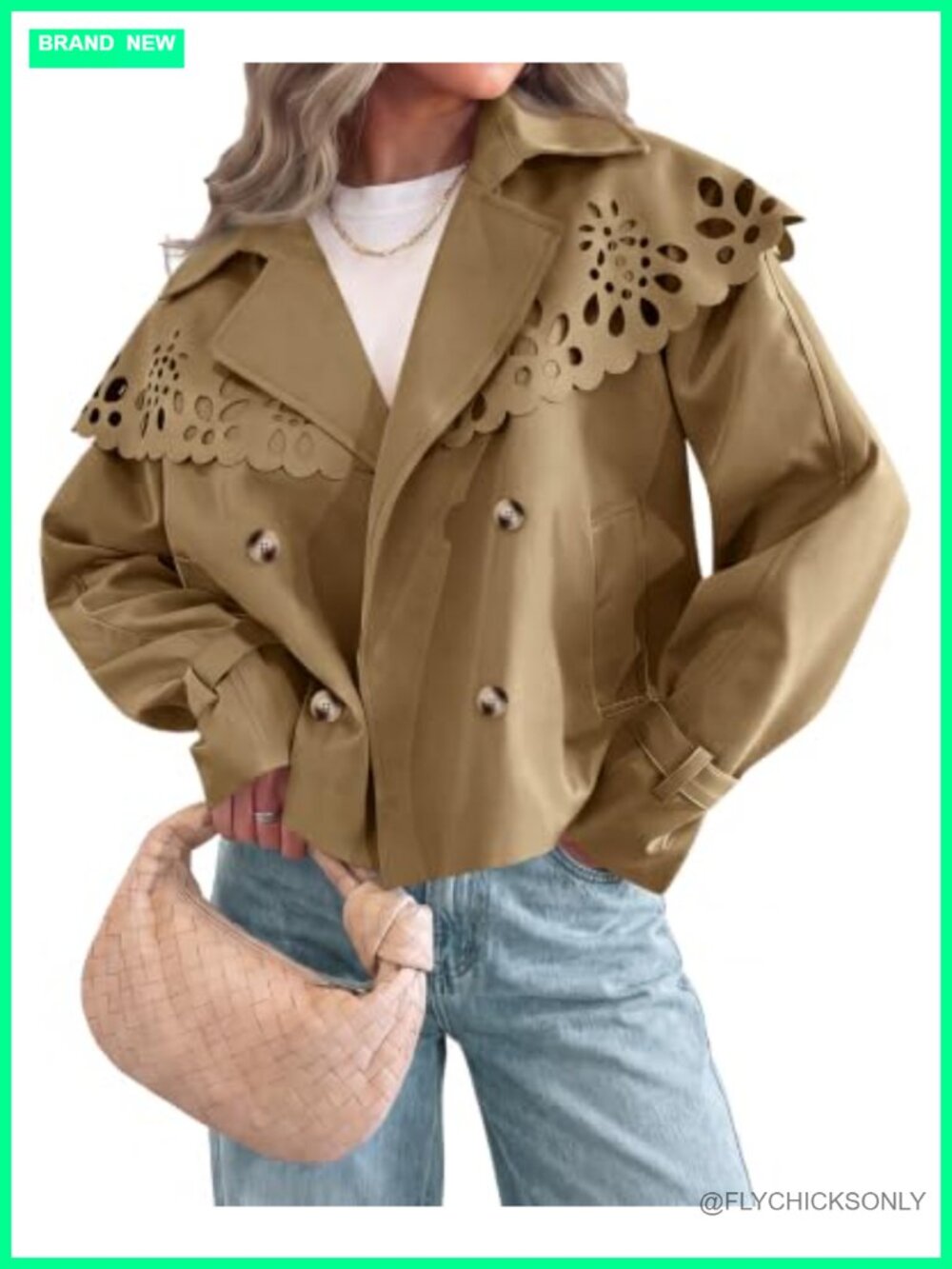Cropped Trench Coat Cape Oversized Cape Jacket